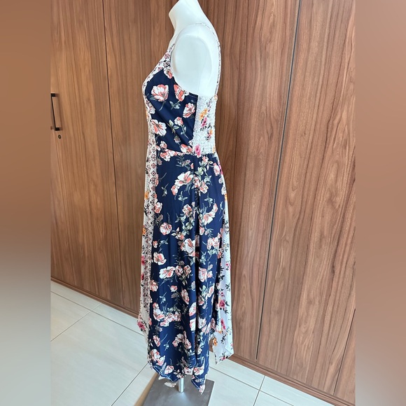 Mlle Gabrielle Dress Women High Low Mixed Print Maxi Size M - Picture 3 of 13